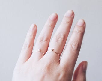 Tiny loop ring - gold filled sterling silver - stacking ring - minimal dainty thin ring