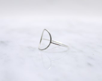 Silver eternity ring - circle ring - moon ring - delicate thin - minimalist jewelry
