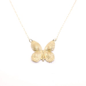 Butterfly necklace - gold necklace - nature - delicate jewelry