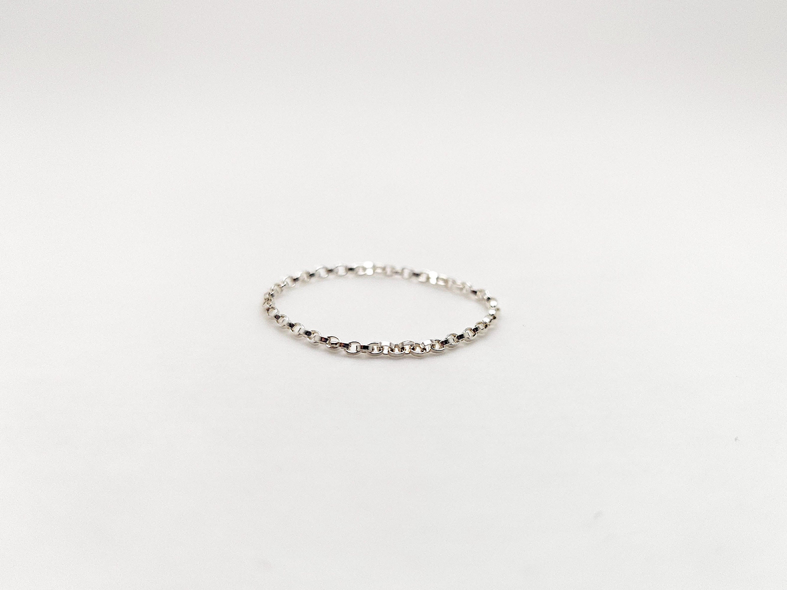 Rolo Chain Ring - Silver Chain Ring - Gold Chain Ring - Dainty Chain ...