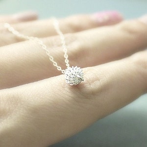 Tiny silver charm necklace- silver charm on sterling silver chain- minimal, dainty jewelry