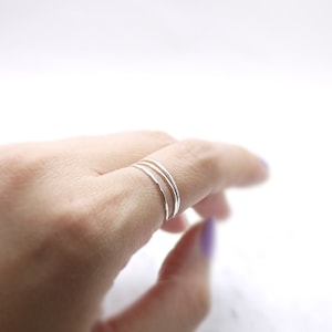 Extra thin stacking rings - silver stacking bands - faceted stacks - skinny rings - barely there rings - dainty rings - illusy