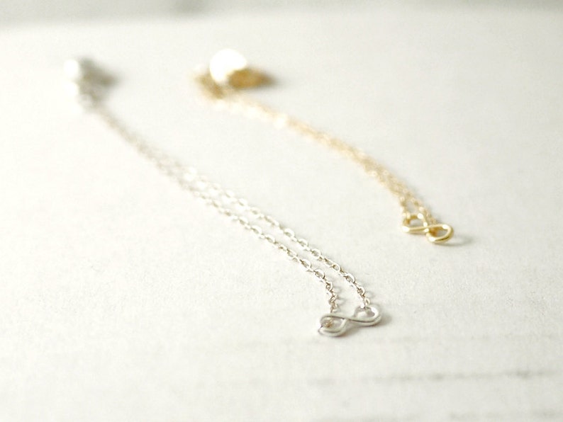 Tiny infinity bracelet silver or gold minimal eternity jewelry image 5