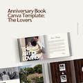 The Lovers Love Story Coffee Table Book | Couple Keepsake Gift | Anniversary Book Template | Editable Canva Template product logo