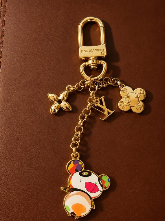 Authentic Louis Vuitton Gold Bag Charm Keychain with … - Gem