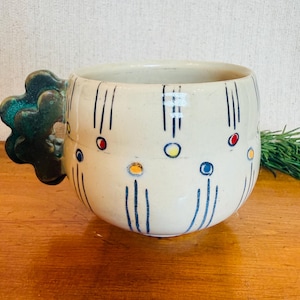 Signed Eve Behar Sag Harbor Studio Pottery Mug | Handmade Stoneware Coffee Cup | Artisan Ceramic Mug | New York Pottery