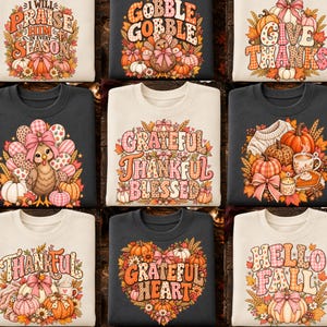 Thanksgiving PNG Bundle, Pink Leopard Turkey Clipart, Give Thanks Thankful Gobble Gobble, Fall Coquette Bow PNG, Sublimation DTF Download