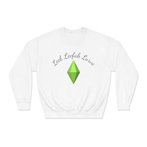 Simlish Leeb, Leefuh, Lurve Sweatshirt Fun Gift For Sims Lovers, Simmers, Gamers, Cotton Polyester Blend