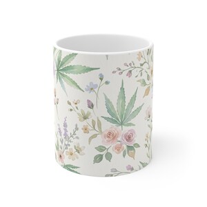 Watercolor Botanical Garden Bloom Ceramic Mug