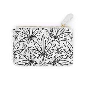 Mini pochette con motivo a foglia di cannabis