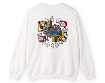 Maryland Blue Crab Oyster Ring sweatshirt | State Flag Nautical Crewneck