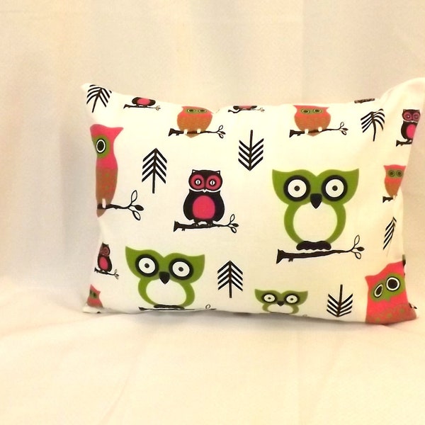 Decorative Lumbar Pillow Cover - 12 x 18 - Owl Print - BOTH SIDES - Envelope Closure - Accent Pillow - Throw Pillow