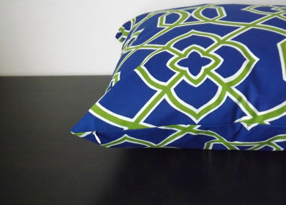 Decorative Throw Pillow Blue and Green Pillow Cover Sofa Etsy