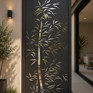 Japanese Bamboo Laser Cut Panel SVG DXF | Privacy Screen CNC File, Wall Art Divider