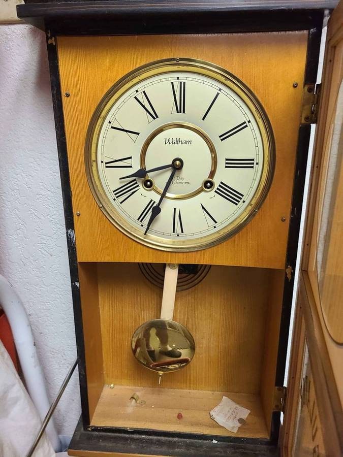 Vintage Waltham 31 Day Chime Wall Clock Etsy