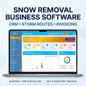 Logiciel de gestion pour le déneigement, CRM HTML hors ligne, planificateur d'itinéraires en cas de tempête, facturation saisonnière et par intervention, suivi du sel