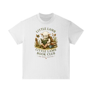 Koszulka dla dzieci z motywem Little Lamb Book Club | Jeszcze jeden rozdział | Koszulka do czytania dla dzieci