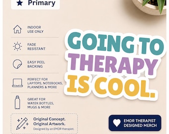 Therapy Sticker | Mental Health Decal, Waterproof Vinyl Laptop Sticker