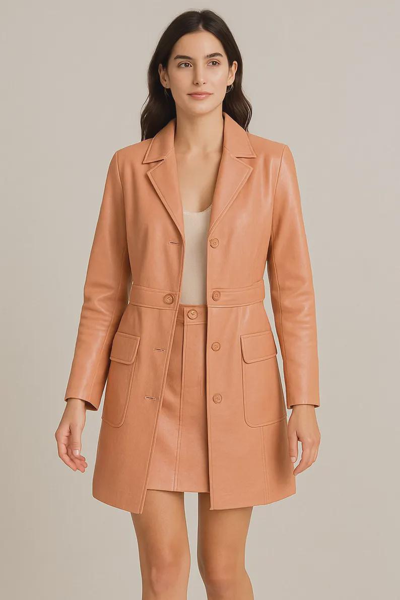 Peach Trench Coat - Etsy