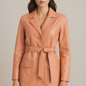 Peach Trench Coat - Etsy