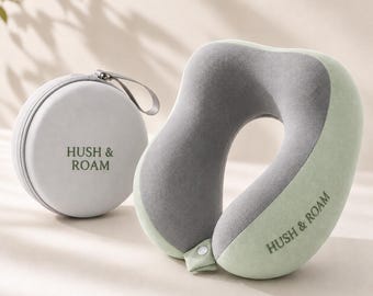 Personalized Memory Foam Travel Pillow, Road Trip Comfort Gift for Passengers