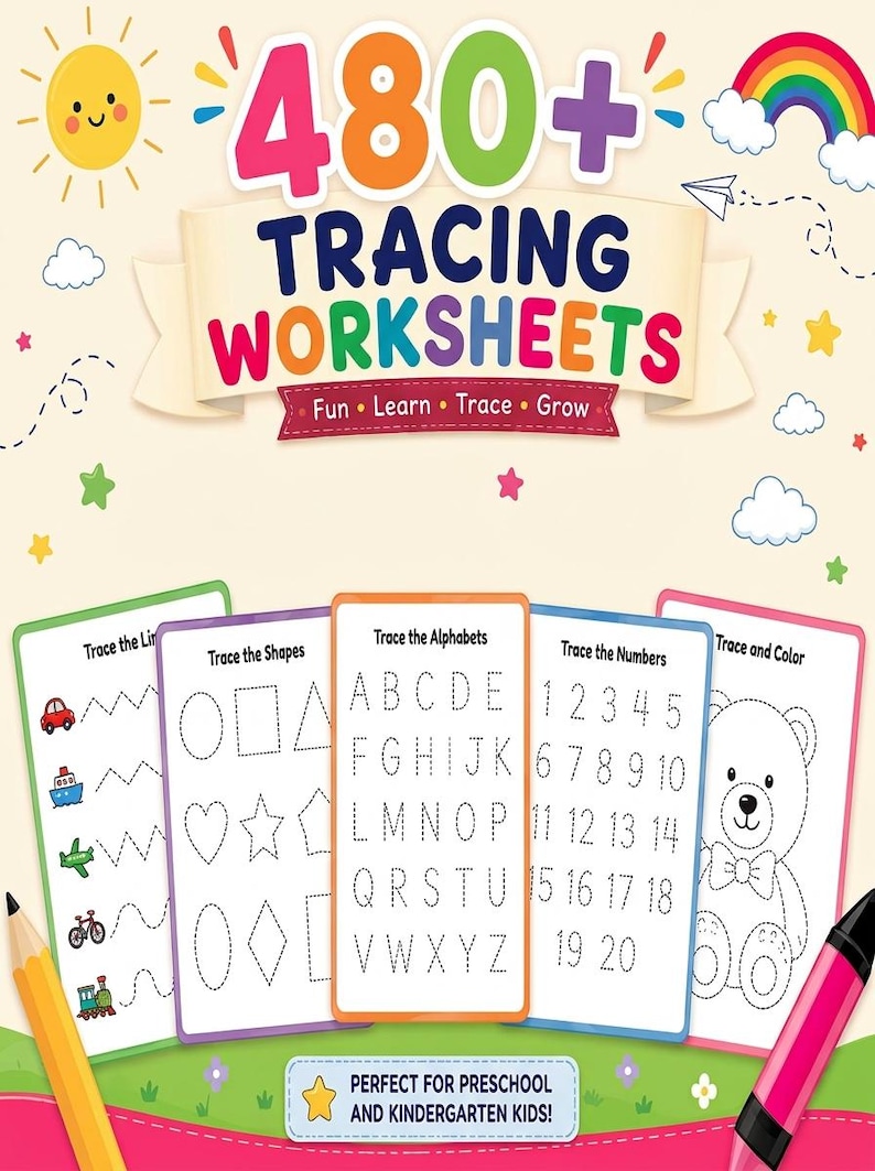 Alphabet Tracing Worksheets Bundle, Name Tracing Practice, ABC ...