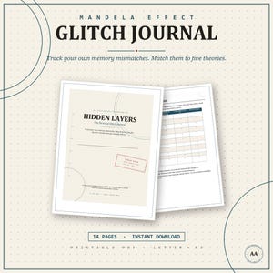 Mandela Effect Journal Printable | Personal Glitch Log & Theory Worksheet | Conspiracy Research Journal | CERN Book Companion | PDF