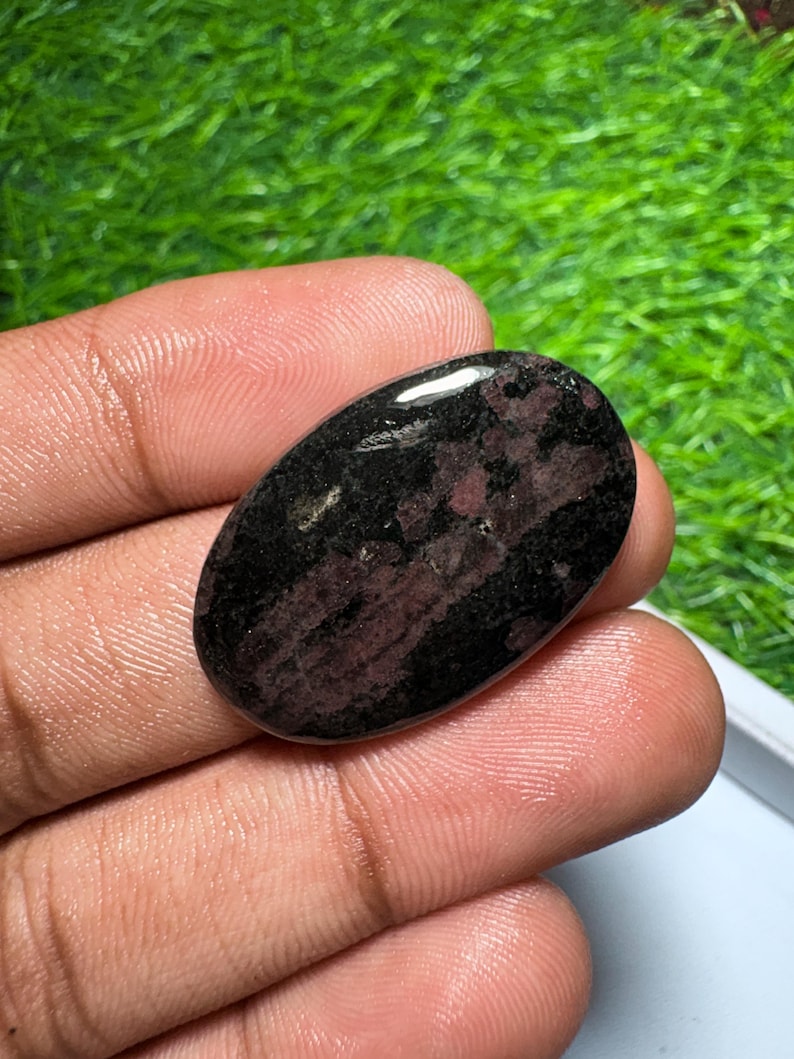 Ruby Fall Cabochon Natural Ruby Fall Cabochon Loose Gemstone For Making Jewellery [ 26 Cts. 31x20mm] E-90 image 1