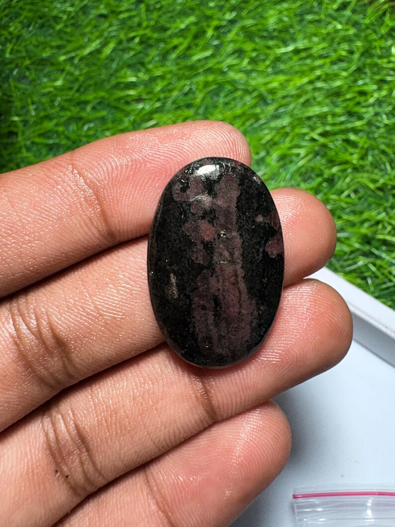 Ruby Fall Cabochon Natural Ruby Fall Cabochon Loose Gemstone For Making Jewellery [ 26 Cts. 31x20mm] E-90 image 2