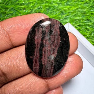 Rubin-Fall-Cabochon, natürlicher Rubin-Fall-Cabochon, loser Edelstein zur Schmuckherstellung [36 ct, 33 x 24 mm] E-90