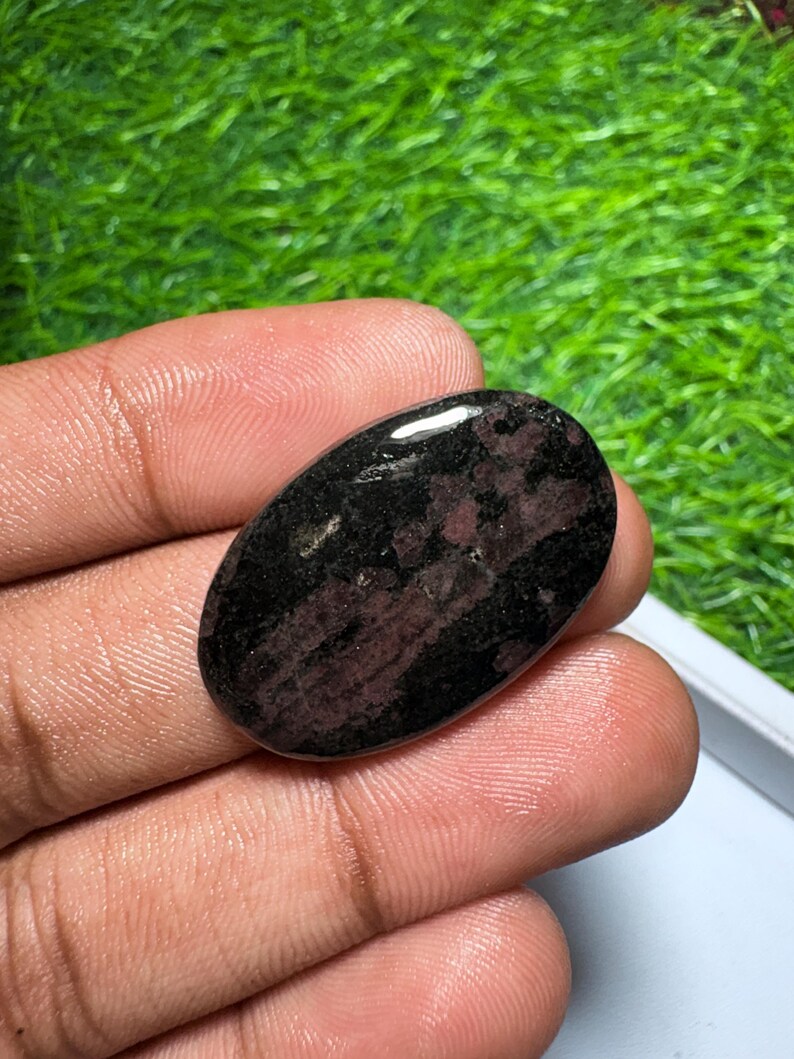 Ruby Fall Cabochon Natural Ruby Fall Cabochon Loose Gemstone For Making Jewellery [ 26 Cts. 31x20mm] E-90 image 5