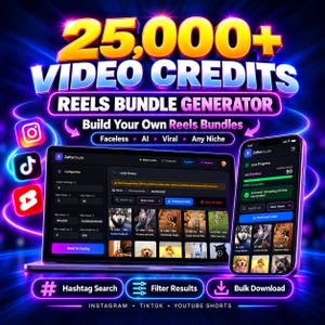Reels Bundle Generator Tool Access | Trending Video Finder & Bulk Downloader | Digital Voucher | Instant Download