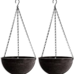 Hanging Flower Pot Self Watering Plastic Planter with Chain Indoor Outdoor Garden Porch Decor