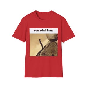 Sissyphus Now What lmao T-shirt | Sisyphus meme shirt, grappig internetmeme-shirt afbeelding 4