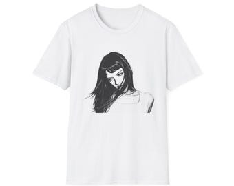 The Marias Black and White Girl T-Shirt | Monochrome Portrait Tee