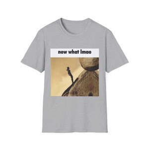 Sissyphus Now What lmao T-shirt | Sisyphus meme shirt, grappig internetmeme-shirt afbeelding 3