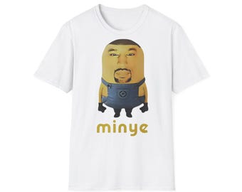 Minion gezicht Kanye T-shirt | Grappig meme-personage T-shirt