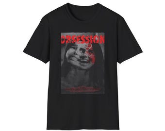 Obsession horror face T-Shirt | Vintage halftone creepy print