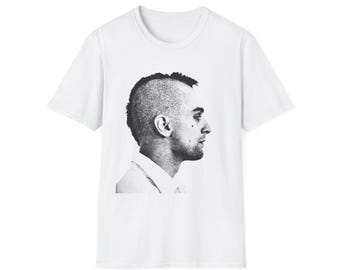 Taxi Driver Side Profile Portrait T-Shirt | Black White Photo Print