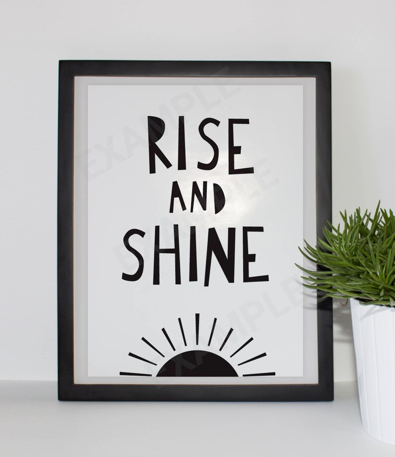 Rise and Shine. Printable Baby Nursery Home Wall Print Poster Etsy