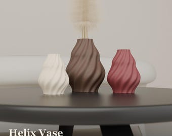 Helix Vase 3D Print File, Watertight Spiral Fluted Design (Digital Download)