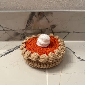 Ensemble de sous-verres en crochet avec support, citrouille ou cerise, décoration de table automnale faite main