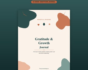 Gratitude and Growth Journal | 52-Week Daily Reflection (Digital Download)