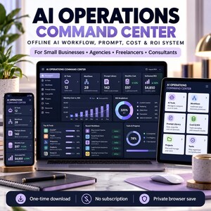 AI Operations Command Center | Offline Prompt, Workflow & ROI System for Small Business