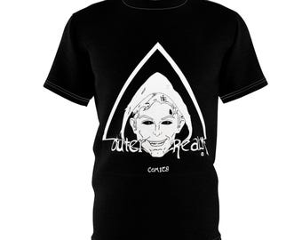 Outer Realm Alien Face Tee | Black All-Over Print