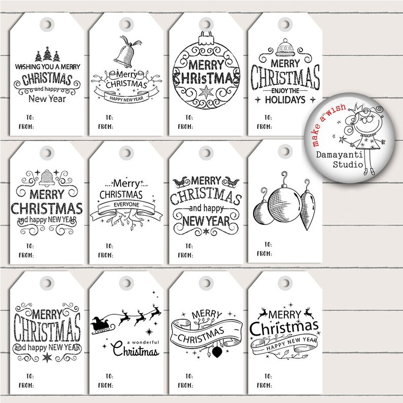 FREE COMMERCIAL USE Christmas Tags, Printable Holiday, Gift Tags, Christmas Labels, Printable Christmas Gift, Holiday Gift Tags image 2