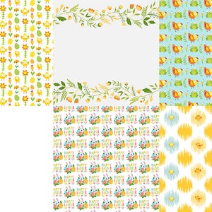 Easter Digital Paper Easter Bunny Scrapbook Papers Chick Wallpaper ...