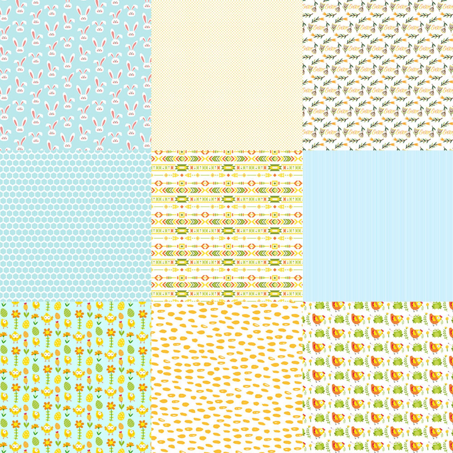 Easter Digital Paper Easter Bunny Scrapbook Papers Chick Wallpaper ...