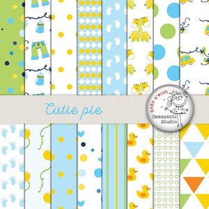 Baby boy digital papers, Baby digital paper, printables, blue papers, baby digital backgrounds, planner, dots papers, invitations, cards