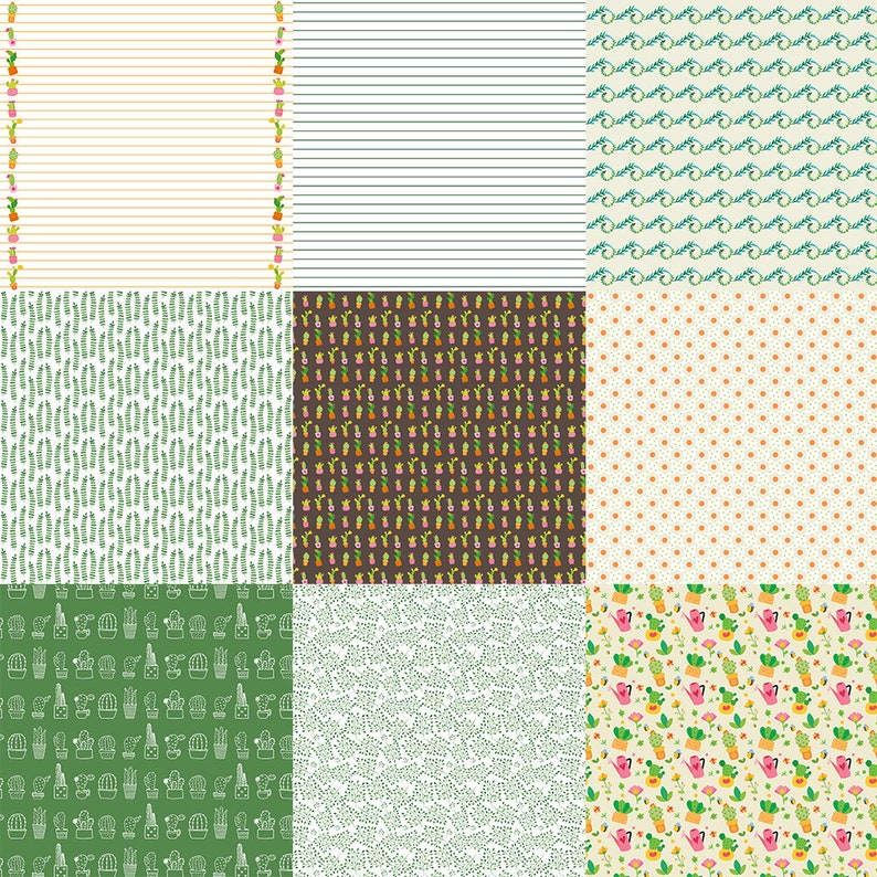 planner sticker Cactus digital paper print